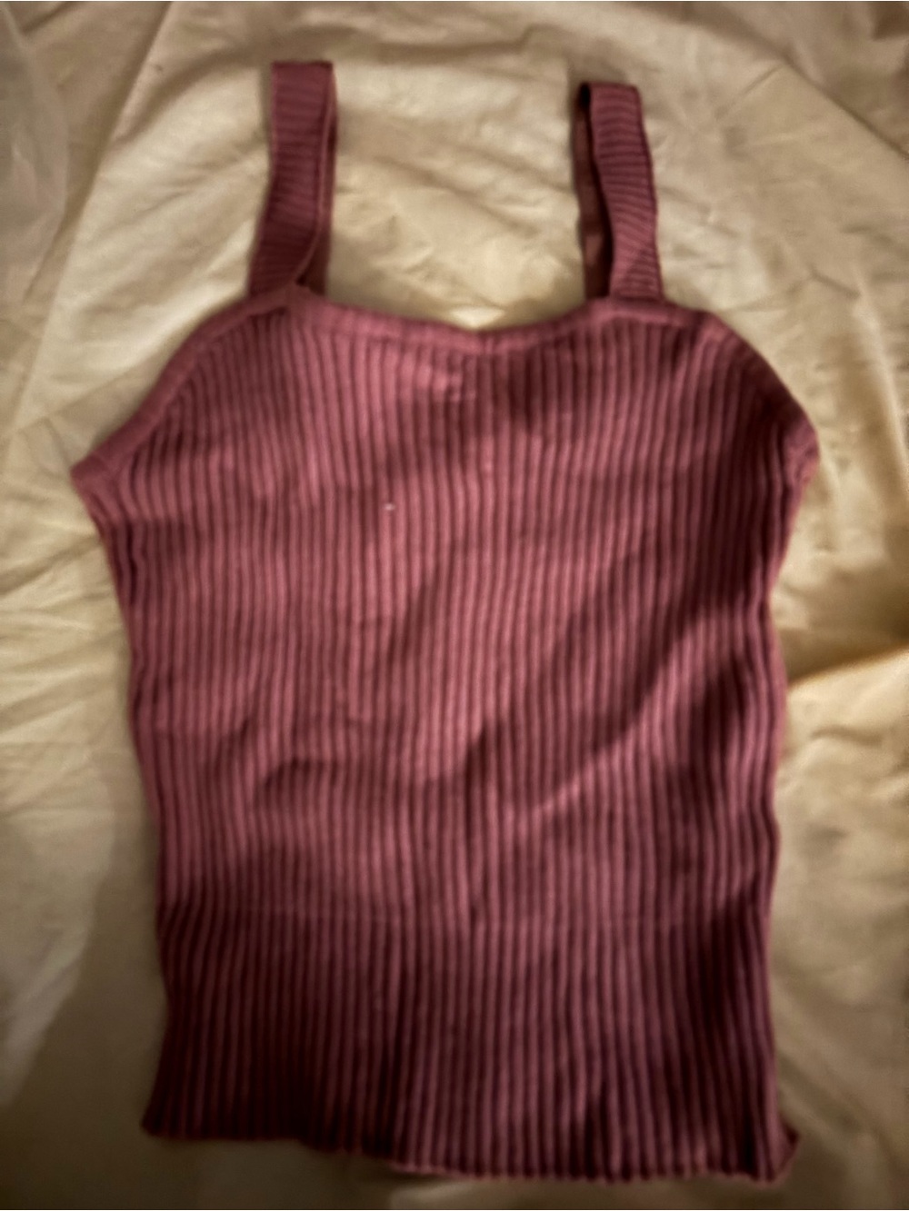Suzy Shier Ribbed Tank Top - Mauve